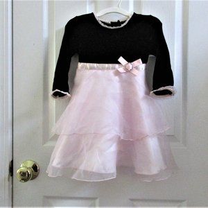 Girls size 3T Youngland black pink dress dressy Christmas holiday